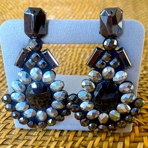 Black and Silver posted earrings